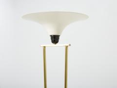  Stilnovo Stilnovo Italian brass and opaline floor lamp marble base 1960s - 2987736