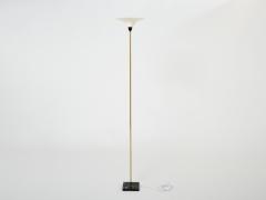  Stilnovo Stilnovo Italian brass and opaline floor lamp marble base 1960s - 2987742