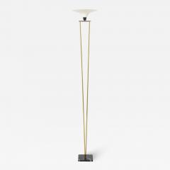  Stilnovo Stilnovo Italian brass and opaline floor lamp marble base 1960s - 2991600