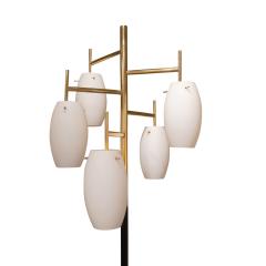  Stilnovo Stilnovo Lantern Style Floor Lamp with Murano Glass Shades 1950s - 2585094