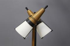  Stilnovo Stilnovo MidCentury Floor Lamp in brass marble and opaline glass 1950s - 1311141