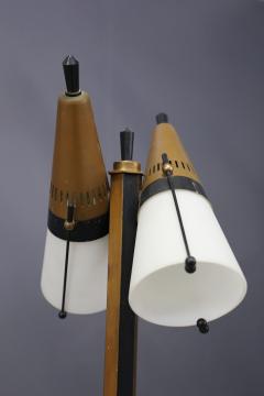  Stilnovo Stilnovo MidCentury Floor Lamp in brass marble and opaline glass 1950s - 1311150