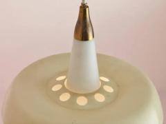  Stilnovo Stilnovo Midcentury Pendant Light Made of Opal Glass Brass Metal Italy 1950s - 3469336