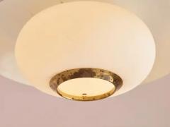  Stilnovo Stilnovo Midcentury Pendant Light Made of Opal Glass Brass Metal Italy 1950s - 3469337