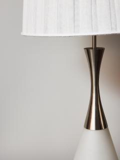  Stilnovo Stilnovo Opaline Glass and Brushed Steel Table Lamp - 4693818