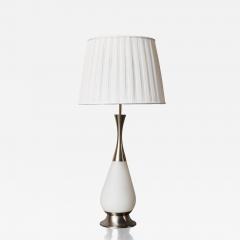 Stilnovo Stilnovo Opaline Glass and Brushed Steel Table Lamp - 4713794