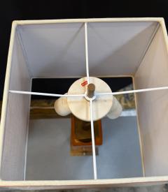  Stilnovo Stilnovo Orange Enamel Table Lamp with Custom Shade Italy 1970s - 4324938