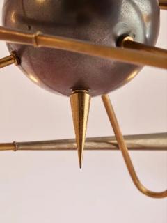  Stilnovo Stilnovo Sputnik Six Arms Brass Chandelier Italy 1950s - 3469254