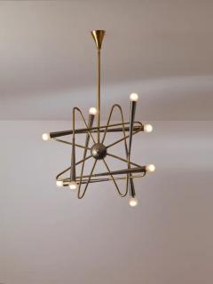  Stilnovo Stilnovo Sputnik Six Arms Brass Chandelier Italy 1960s - 3472995