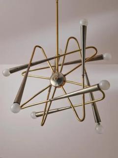  Stilnovo Stilnovo Sputnik Six Arms Brass Chandelier Italy 1960s - 3473060