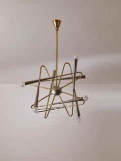  Stilnovo Stilnovo Sputnik Six Arms Brass Chandelier Italy 1960s - 3473068