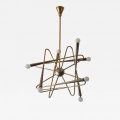  Stilnovo Stilnovo Sputnik Six Arms Brass Chandelier Italy 1960s - 3560879