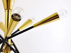 Stilnovo Stilnovo Style Huge Articulating Black and Brass Sputnik Chandelier Italy 1950 - 4054911