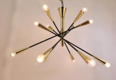  Stilnovo Stilnovo Style Huge Articulating Black and Brass Sputnik Chandelier Italy 1950 - 4054975