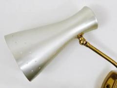  Stilnovo Stilnovo Style Pair Articulating Conical Brass Sconces Wall Lights Italy 1950s - 4054914