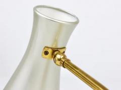  Stilnovo Stilnovo Style Pair Articulating Conical Brass Sconces Wall Lights Italy 1950s - 4054982