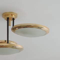  Stilnovo Stilnovo Three Discs Ceiling Lamp in Brass and Glass Italy 1950s - 2979432