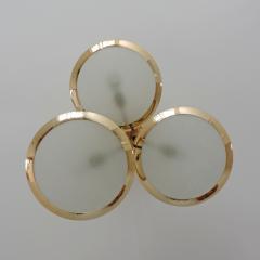  Stilnovo Stilnovo Three Discs Ceiling Lamp in Brass and Glass Italy 1950s - 2979433