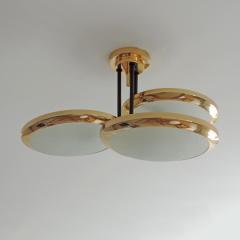  Stilnovo Stilnovo Three Discs Ceiling Lamp in Brass and Glass Italy 1950s - 2979434