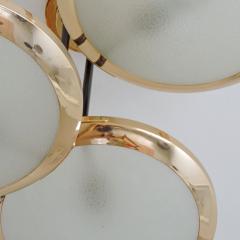  Stilnovo Stilnovo Three Discs Ceiling Lamp in Brass and Glass Italy 1950s - 2979435