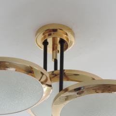  Stilnovo Stilnovo Three Discs Ceiling Lamp in Brass and Glass Italy 1950s - 2979436
