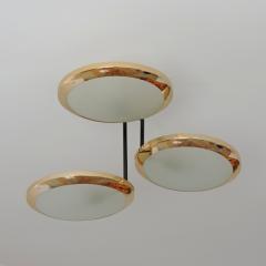  Stilnovo Stilnovo Three Discs Ceiling Lamp in Brass and Glass Italy 1950s - 2979437