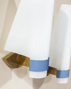  Stilnovo Stilnovo Wall Sconces Brass and Metal with Plexiglas Diffusers 1950 - 4647900