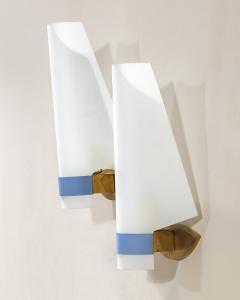  Stilnovo Stilnovo Wall Sconces Brass and Metal with Plexiglas Diffusers 1950 - 4647901