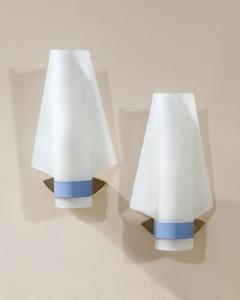  Stilnovo Stilnovo Wall Sconces Brass and Metal with Plexiglas Diffusers 1950 - 4648194