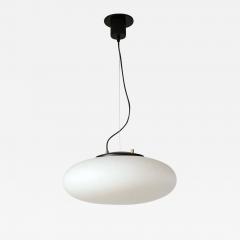  Stilnovo Stilnovo White Glass Suspension Light UFO Chandelier Italy c 1950 60 s - 1248259