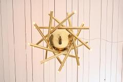  Stilnovo Stilnovo brass 18 light chandelier c1960 - 4340745