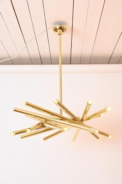  Stilnovo Stilnovo brass 18 light chandelier c1960 - 4340746