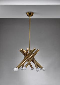  Stilnovo Stilnovo brass chandelier with 8 arms Italy - 1154858