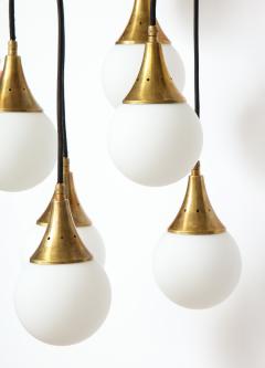  Stilnovo Stilnovo cascading chandelier with twelve opaline glass ball lights - 1023184