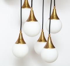  Stilnovo Stilnovo cascading chandelier with twelve opaline glass ball lights - 1023186