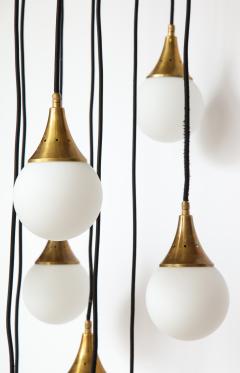  Stilnovo Stilnovo cascading chandelier with twelve opaline glass ball lights - 1023187