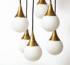  Stilnovo Stilnovo cascading chandelier with twelve opaline glass ball lights - 1023195