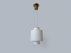  Stilnovo Stilnovo ceiling pendant in opaline glass and brass Italy 1960s - 4615049