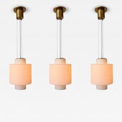  Stilnovo Stilnovo ceiling pendant in opaline glass and brass Italy 1960s - 4615226
