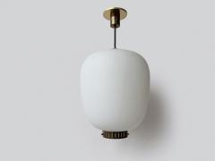  Stilnovo Stilnovo ceiling pendant in opaline glass and brass Italy circa 1960s - 4562087