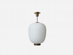  Stilnovo Stilnovo ceiling pendant in opaline glass and brass Italy circa 1960s - 4562088
