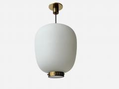  Stilnovo Stilnovo ceiling pendant in opaline glass and brass Italy circa 1960s - 4562091