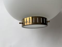  Stilnovo Stilnovo ceiling pendant in opaline glass and brass Italy circa 1960s - 4562094