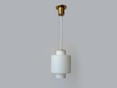  Stilnovo Stilnovo ceiling pendant in opaline glass and brass Italy circa 1960s - 4562186