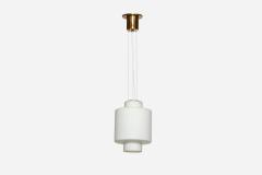  Stilnovo Stilnovo ceiling pendant in opaline glass and brass Italy circa 1960s - 4562189