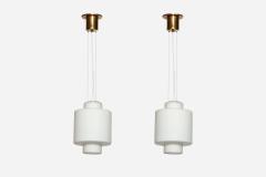  Stilnovo Stilnovo ceiling pendant in opaline glass and brass Italy circa 1960s - 4562208
