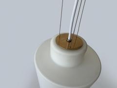  Stilnovo Stilnovo ceiling pendant in opaline glass and brass Italy circa 1960s - 4562213