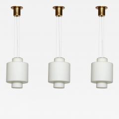  Stilnovo Stilnovo ceiling pendant in opaline glass and brass Italy circa 1960s - 4562237