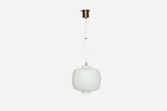  Stilnovo Stilnovo ceiling suspension light Opaline glass Brass Italy 1960s - 4615140