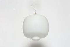  Stilnovo Stilnovo ceiling suspension light opaline glass and brass Italy 1960s - 4615215